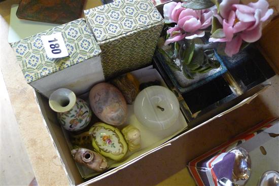 Collection of mixed Oriental ceramics, scent bottles & tree